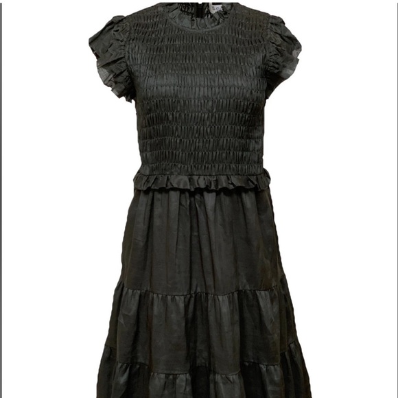 Sea New York Zig Zag Trim Tiered Dress L 12 - Picture 2 of 7